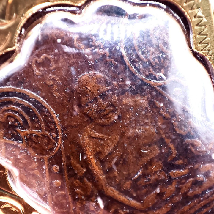 Luang Pu Iam Wat Nang Copper Amulet Micron Gold