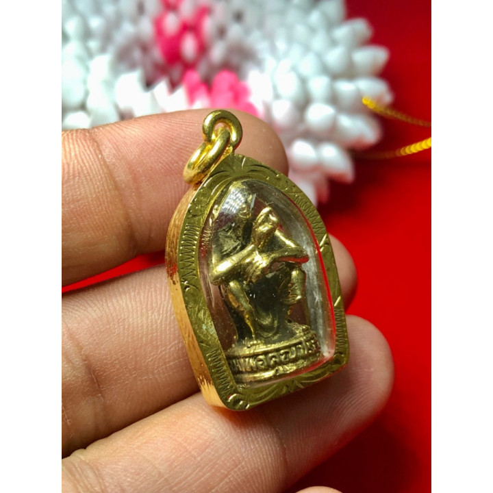 Luang Por Koon Monk Amulet Gold Plated Pendant