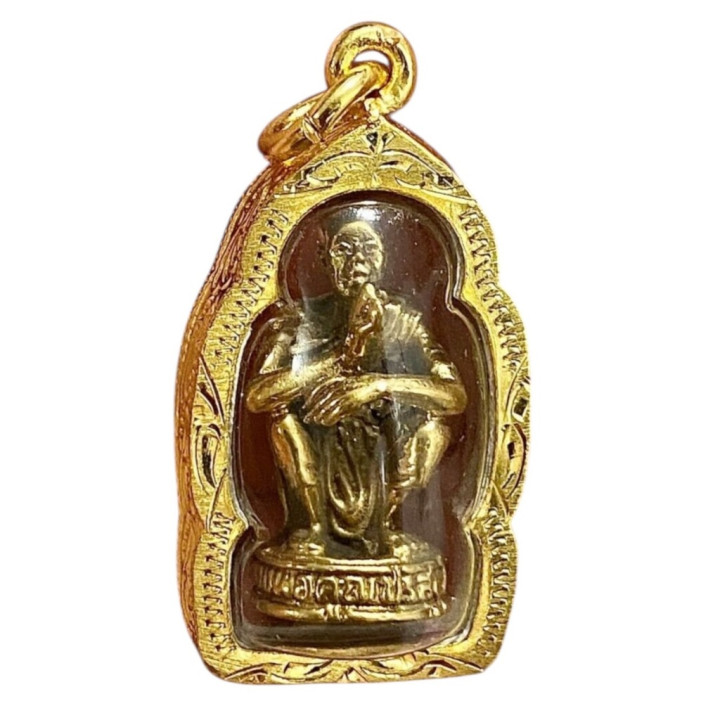 Luang Por Koon Monk Amulet Gold Plated Pendant