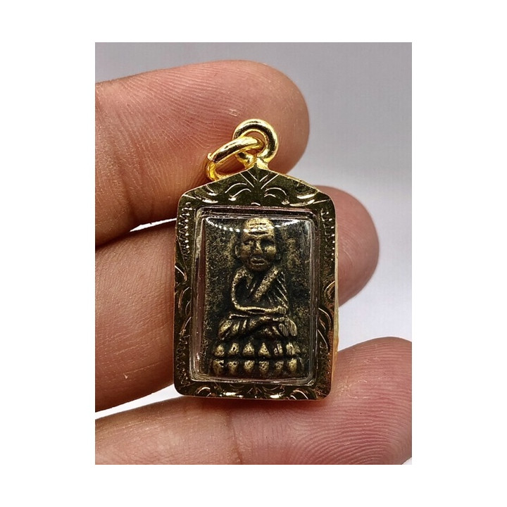 Luang Pu Thuat Amulet Pendant 24K Gold Plated