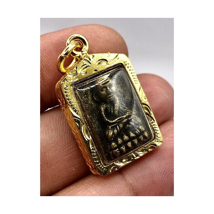 Luang Pu Thuat Amulet Pendant 24K Gold Plated