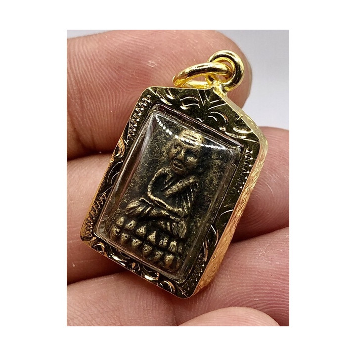 Luang Pu Thuat Amulet Pendant 24K Gold Plated