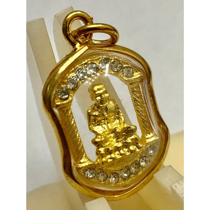 Luang Pu Thuat Gold Tone Micron Gold Plated Pendant