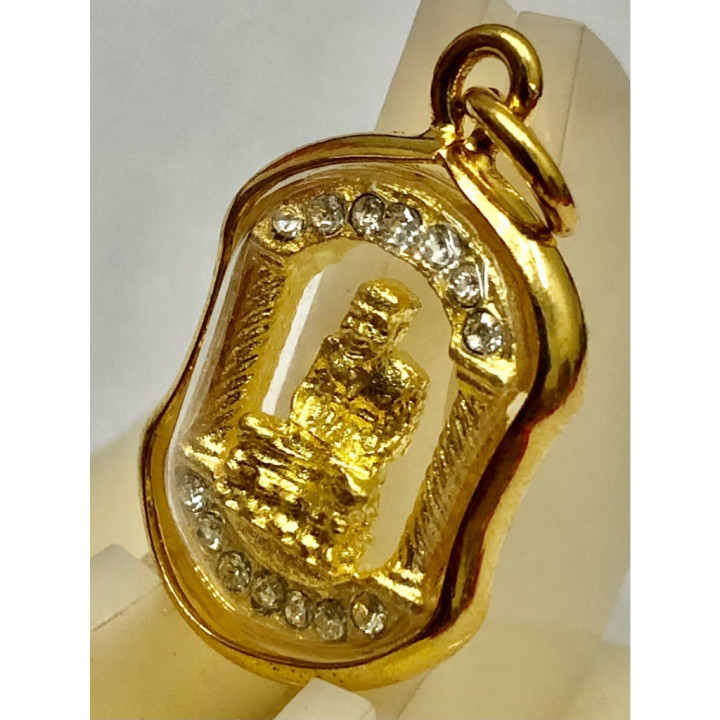 Luang Pu Thuat Gold Tone Micron Gold Plated Pendant