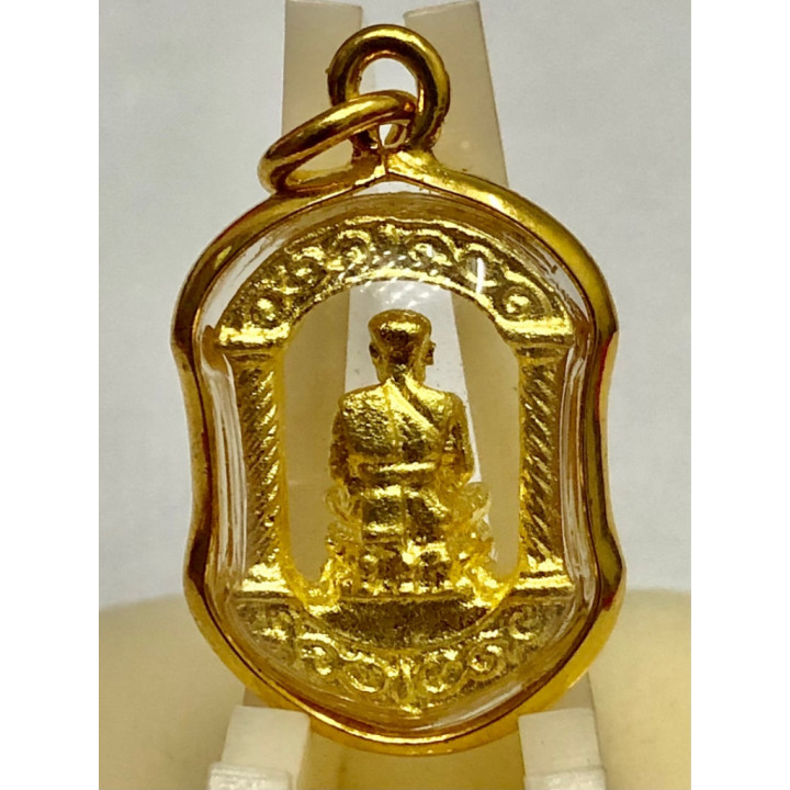 Luang Pu Thuat Gold Tone Micron Gold Plated Pendant