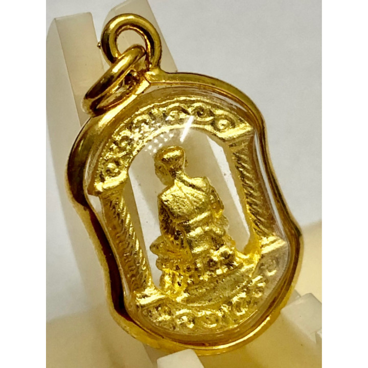 Luang Pu Thuat Gold Tone Micron Gold Plated Pendant