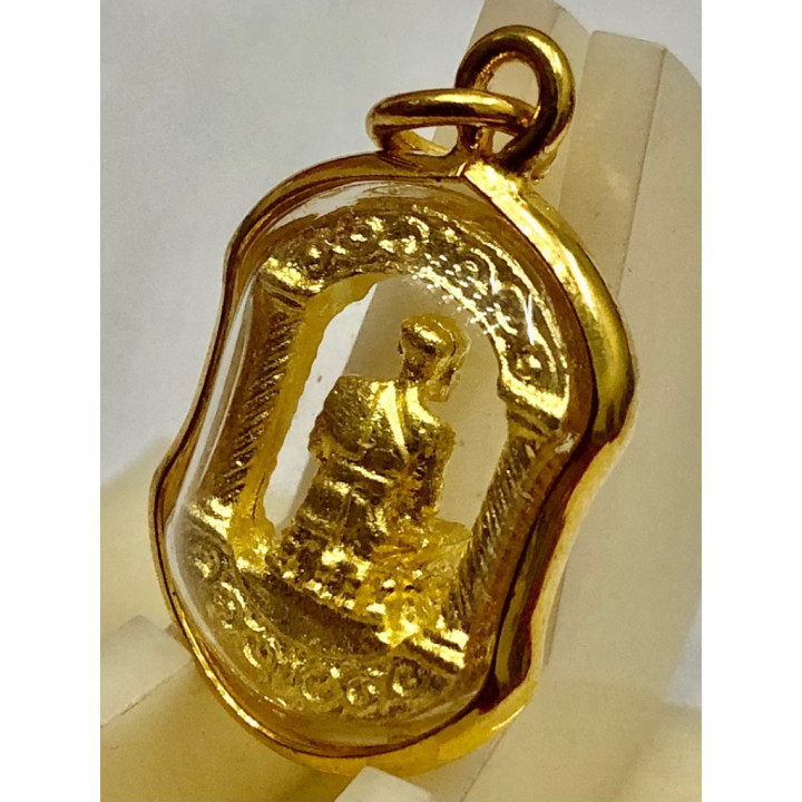 Luang Pu Thuat Gold Tone Micron Gold Plated Pendant
