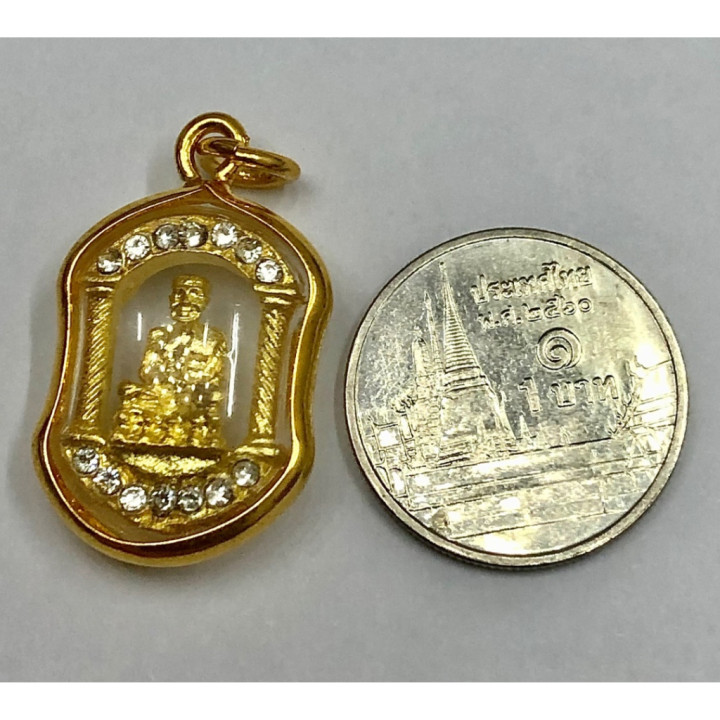 Luang Pu Thuat Gold Tone Micron Gold Plated Pendant