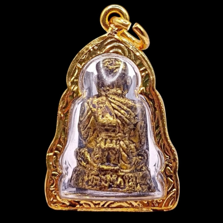 Luang Pu Thuat Gold Plated Amulet Pendant