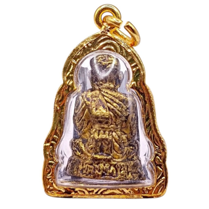Luang Pu Thuat Gold Plated Amulet Pendant
