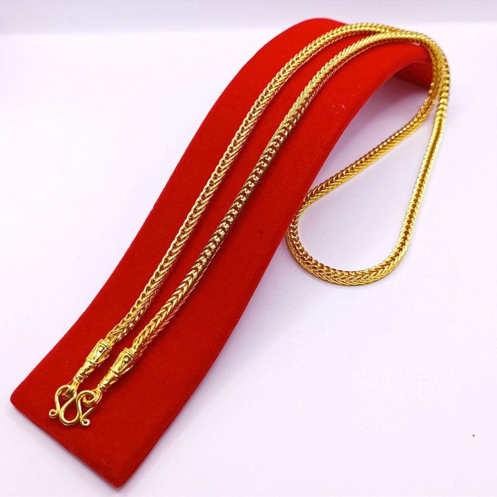 1 Baht Gold Plated Necklace Glass Coated