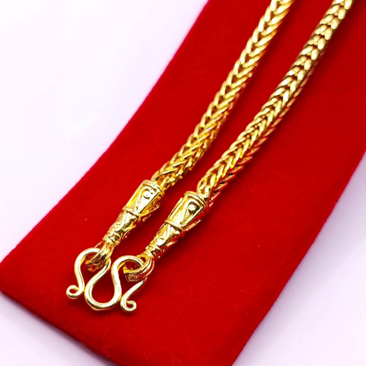 1 Baht Gold Plated Necklace Glass Coated