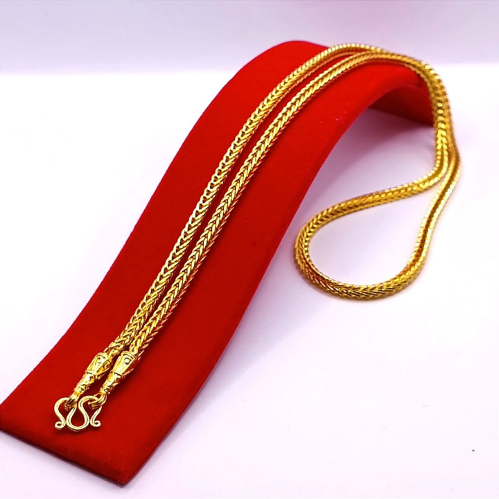 1 Baht Gold Plated Necklace Glass Coated