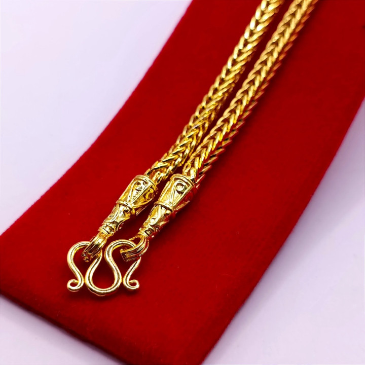 1 Baht Gold Plated Necklace Glass Coated
