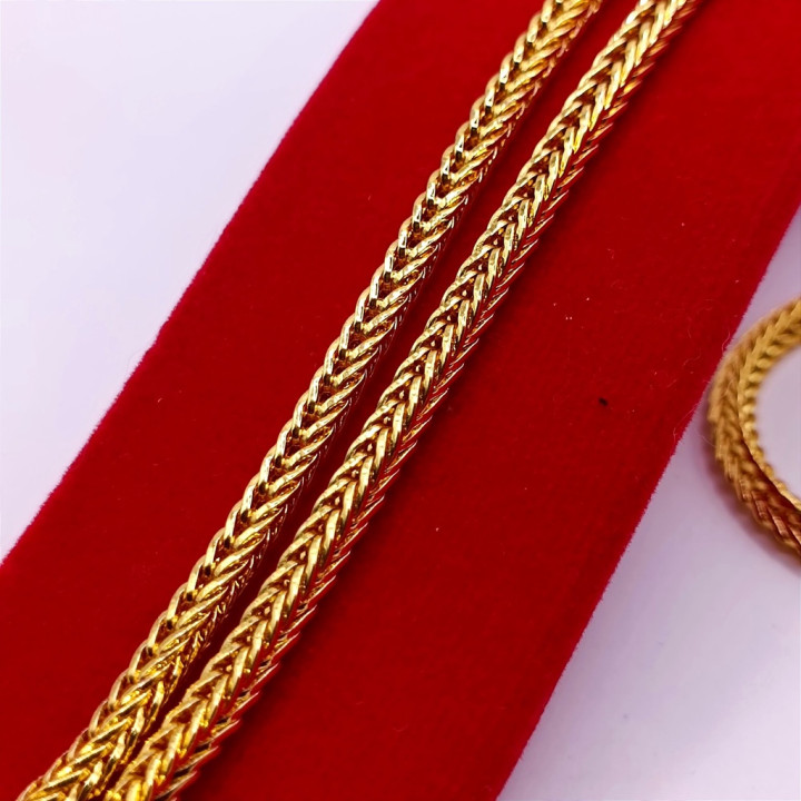 1 Baht Gold Plated Necklace Glass Coated