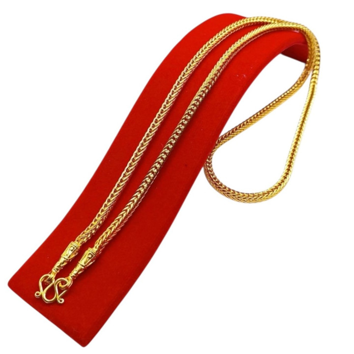 1 Baht Gold Plated Necklace Glass Coated