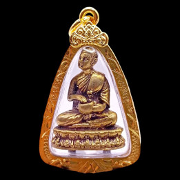 Phra Upakut Brass Amulet Pendant Gold Plated