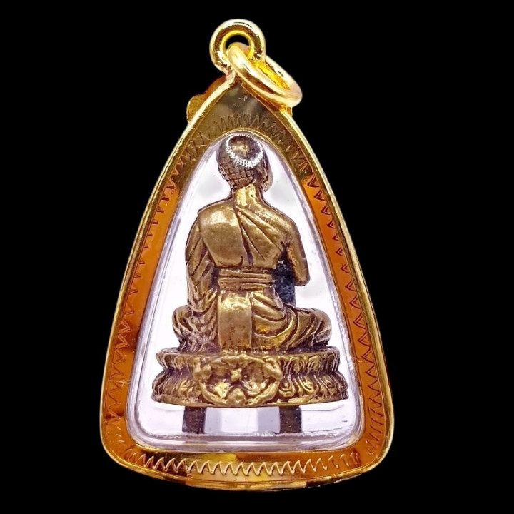 Phra Upakut Brass Amulet Pendant Gold Plated