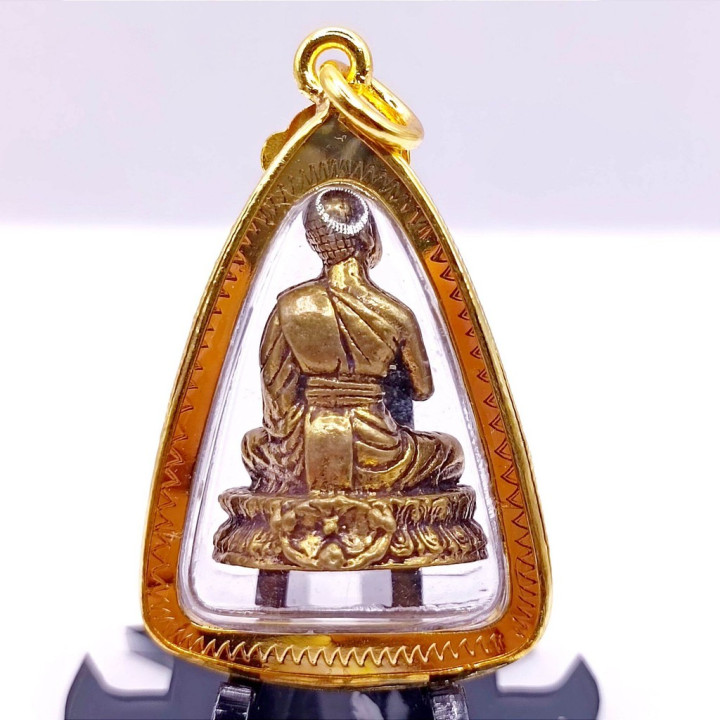 Phra Upakut Brass Amulet Pendant Gold Plated