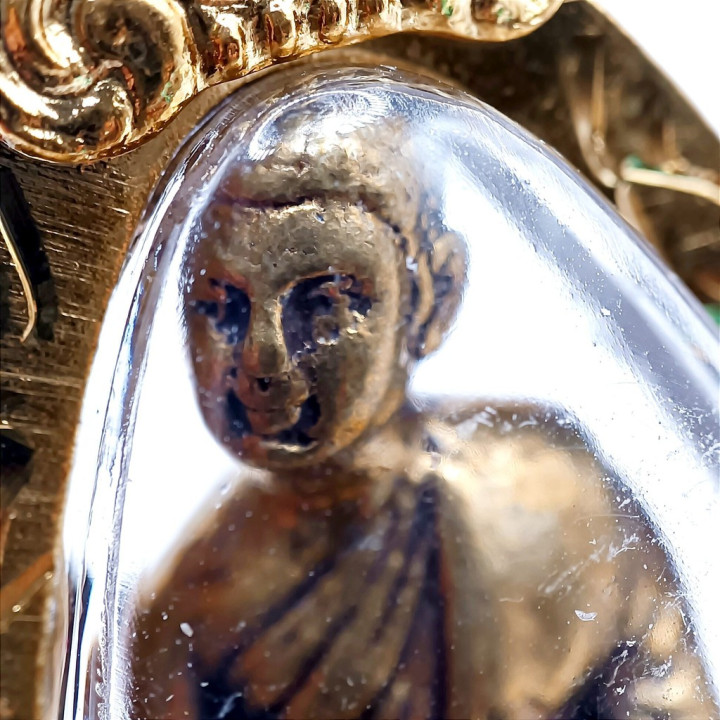 Phra Upakut Brass Amulet Pendant Gold Plated
