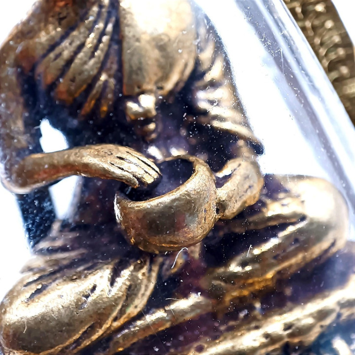 Phra Upakut Brass Amulet Pendant Gold Plated