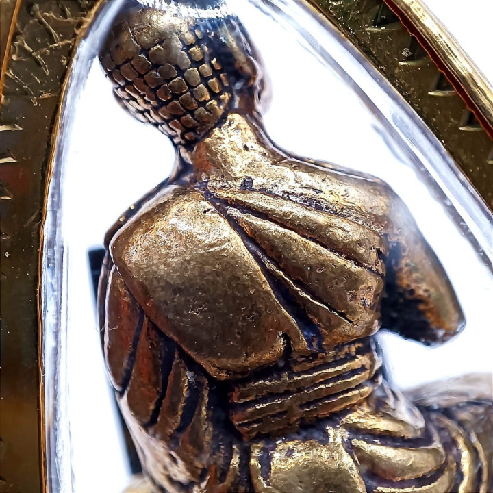 Phra Upakut Brass Amulet Pendant Gold Plated