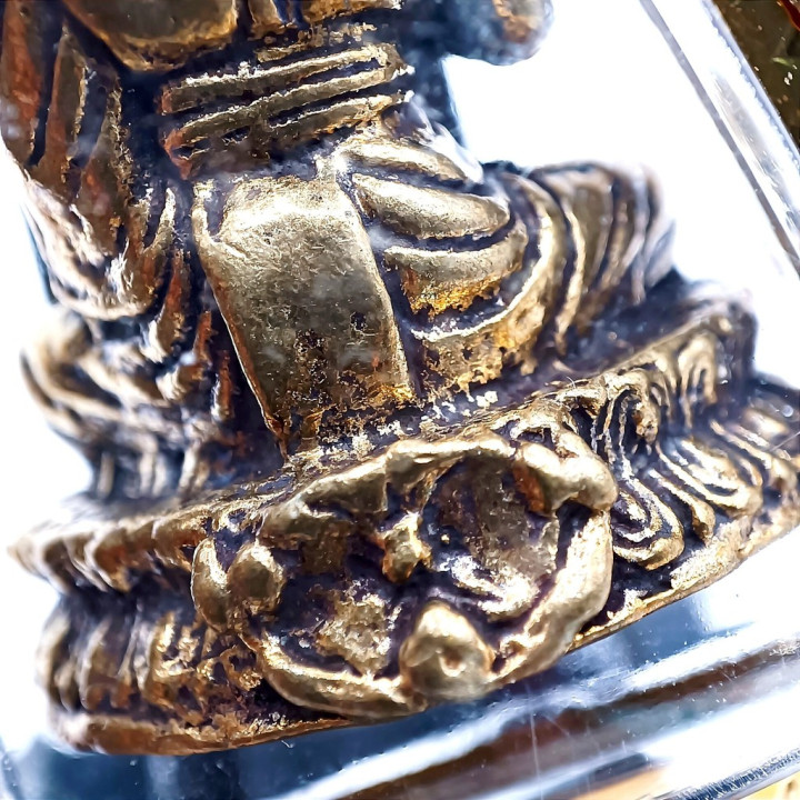 Phra Upakut Brass Amulet Pendant Gold Plated