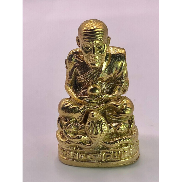 Luang Pu Thuat Metal Gold Plated Amulet Pendant