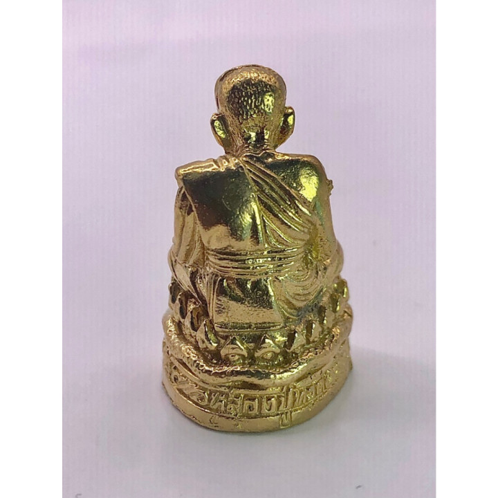 Luang Pu Thuat Metal Gold Plated Amulet Pendant