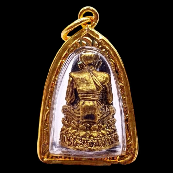 Luang Pu Thuat Gold Plated Amulet Pendant