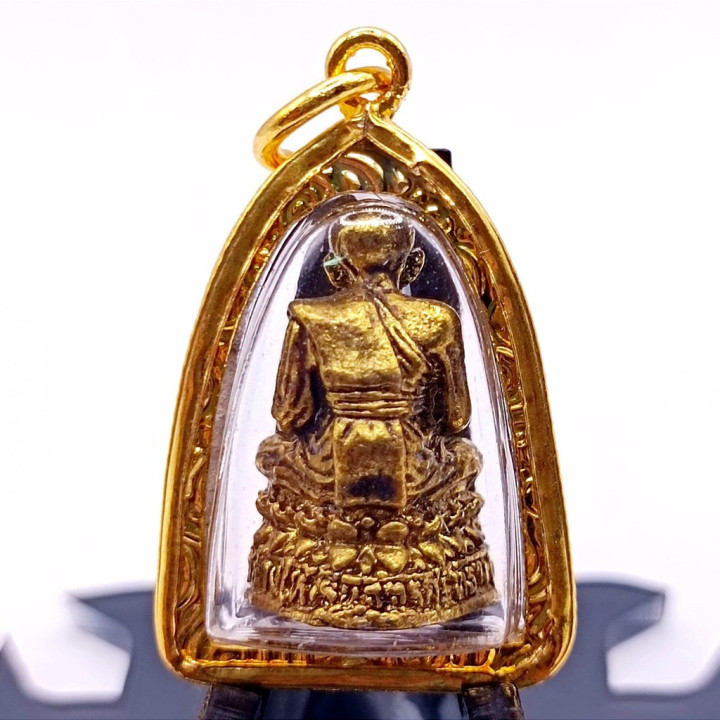 Luang Pu Thuat Gold Plated Amulet Pendant