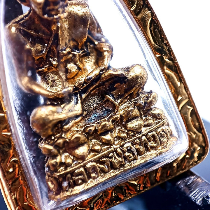 Luang Pu Thuat Gold Plated Amulet Pendant