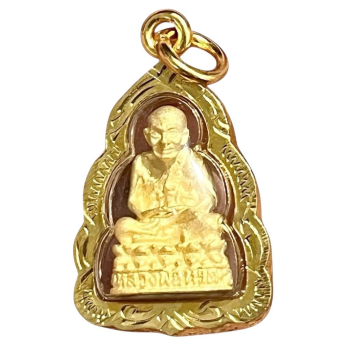 Luang Pu Thuat Wat Chang Hai Gold Plated Amulet