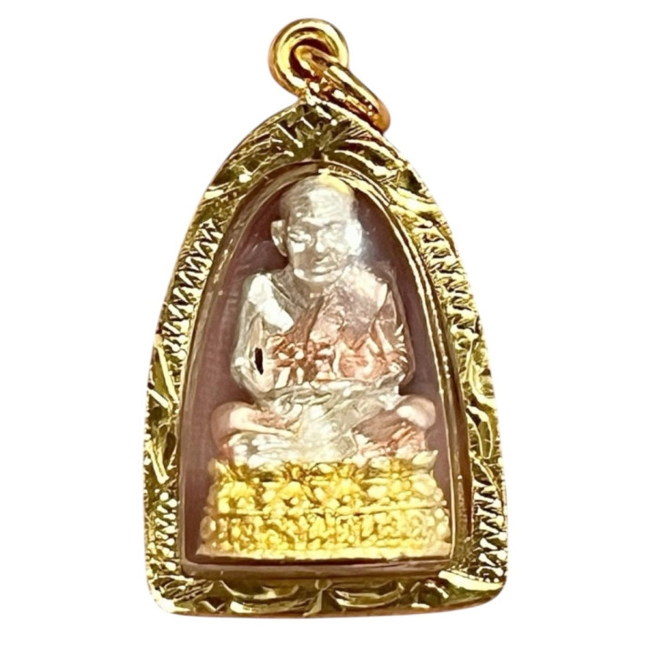 Luang Pu Thuat Wat Chang Hai Gold Plated Pendant