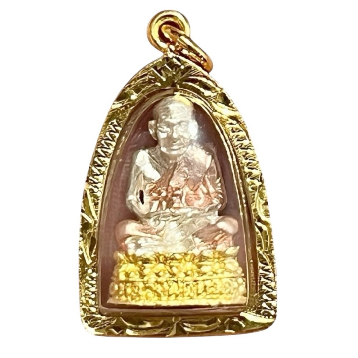 Luang Pu Thuat Wat Chang Hai Gold Plated Pendant