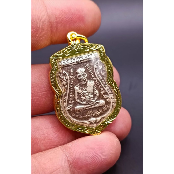 Luang Pu Thuat Amulet Pendant Gold Plated Frame