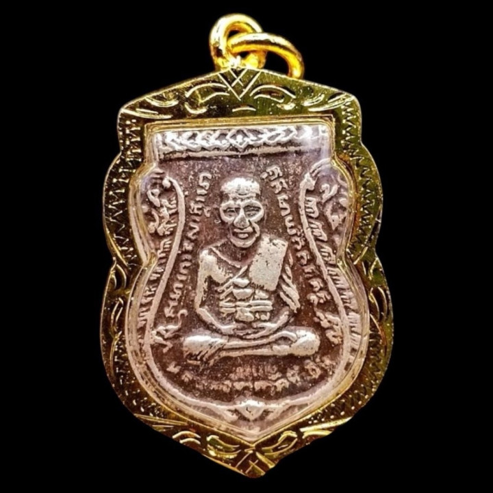 Luang Pu Thuat Amulet Pendant Gold Plated Frame