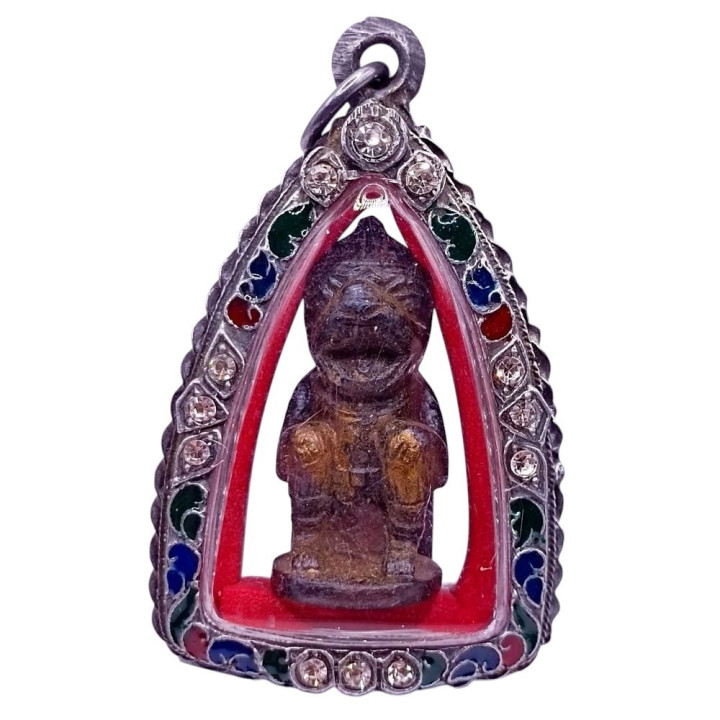Hanuman Luang Por Sun Amulet with Diamond Frame