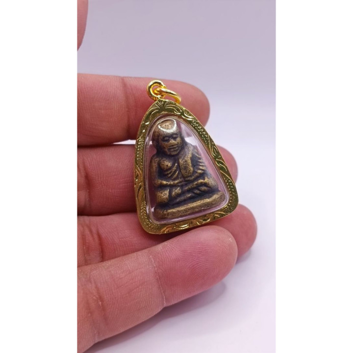 Luang Por Ngern Brass Amulet Pendant