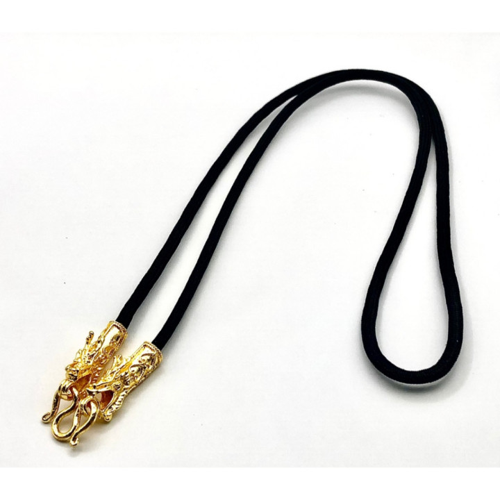 Dragon Head Gold Plated Rope Amulet Necklace