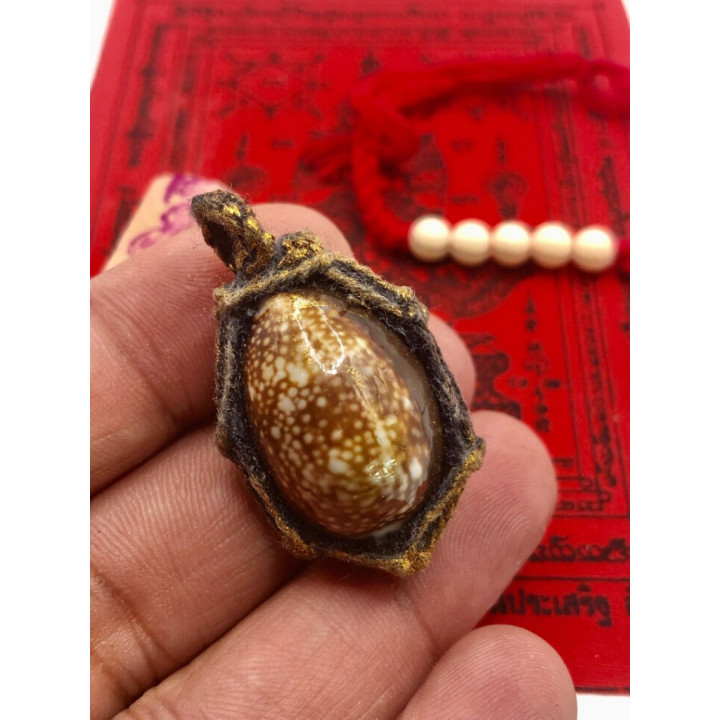 Thai Bia Gae Amulet Gold Takrut Luang Por Pern