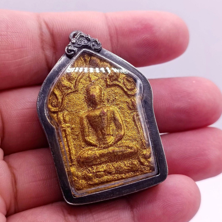 Khun Paen Buddha Pendant Luang Pu Tim Gold Leaf