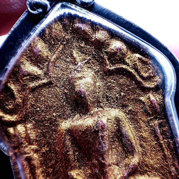 Khun Paen Buddha Pendant Luang Pu Tim Gold Leaf