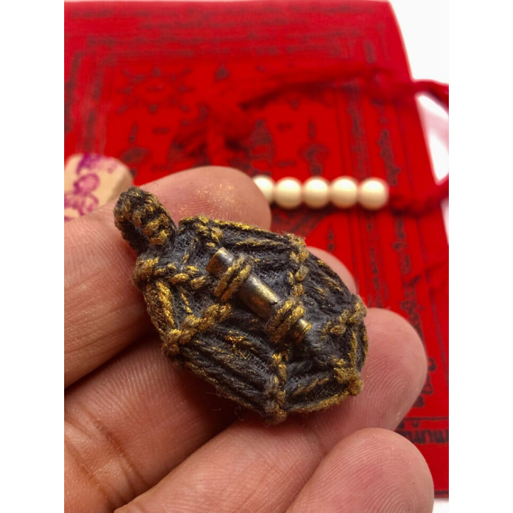 Thai Bia Gae Amulet Gold Takrut Luang Por Pern