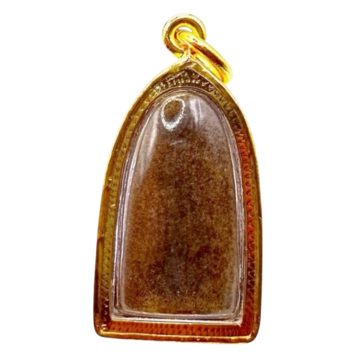 Luang Pu Thuat Brass Amulet Micron Gold Plated