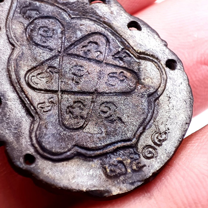 Luang Pu Tim 8-Round Medallion Amulet Copper