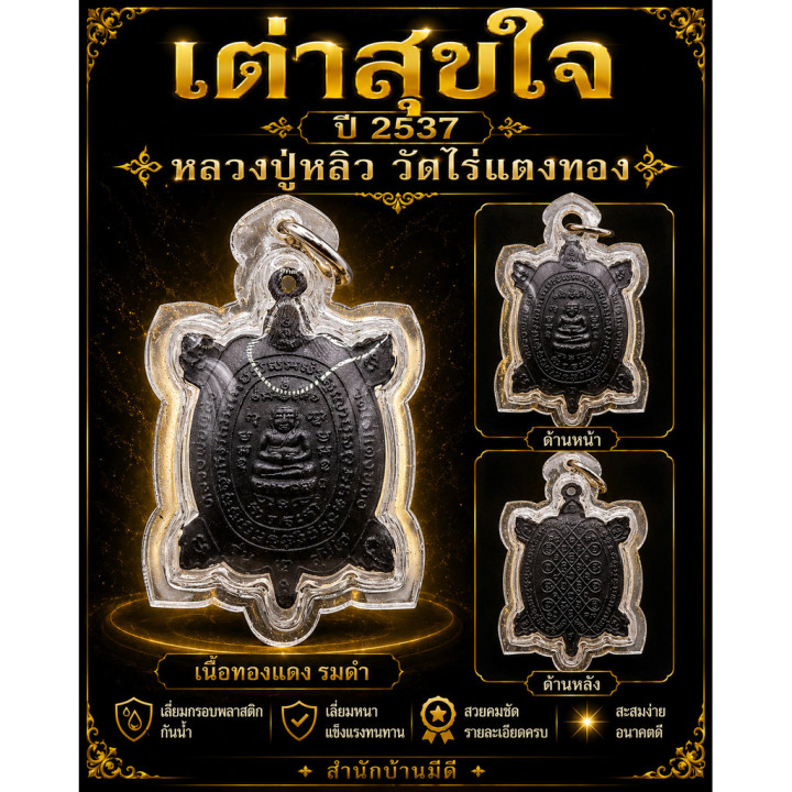 Luang Pu Liew Suk Jai Turtle Amulet Copper