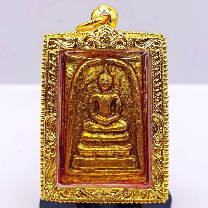Phra Somdej Buddha Amulet Gold Plated Wat Rakang