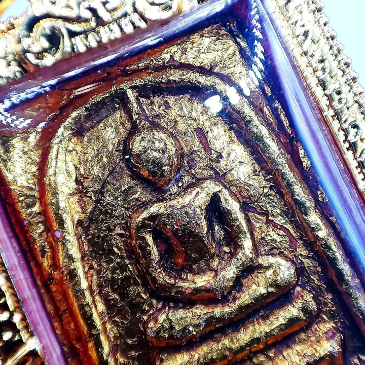 Phra Somdej Buddha Amulet Gold Plated Wat Rakang