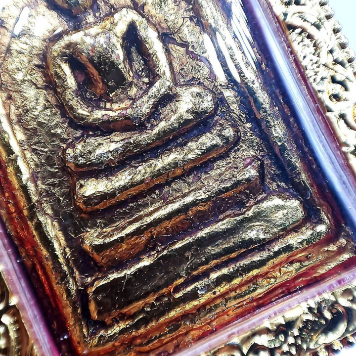 Phra Somdej Buddha Amulet Gold Plated Wat Rakang